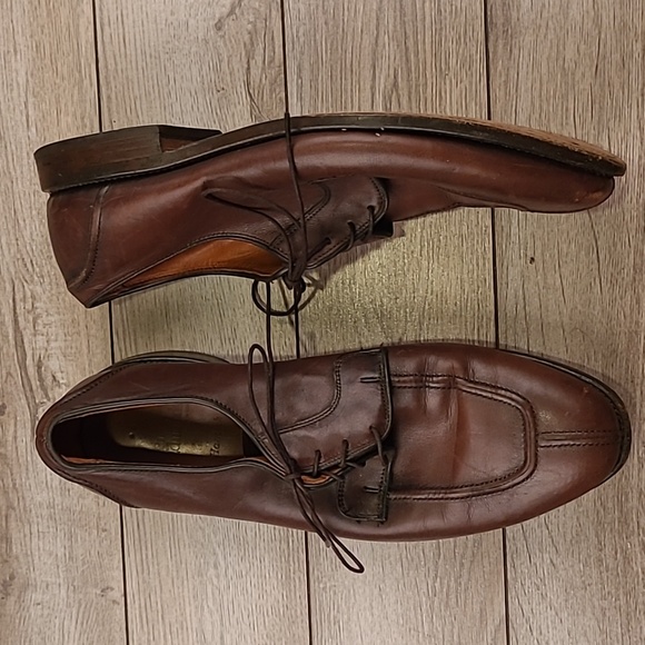 ALLEN EDMONDS Hancock‎ Dark Brown Leather Sz 11.5 D Mens Split Toe Dress Shoes